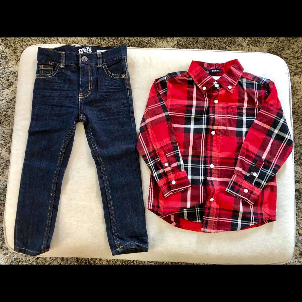 Gymboree/Osh Kosh button shirt/jeans bundle sz 3t